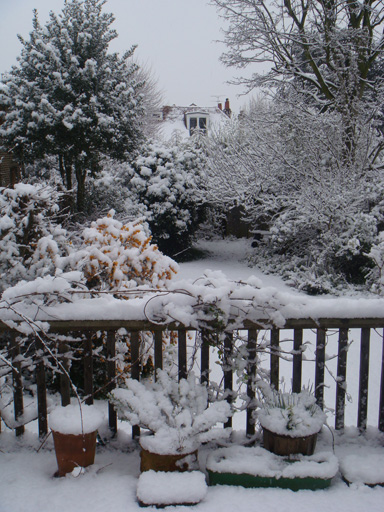 Snow in London one Sunday morning in April!